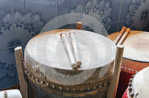 Drum big ancient temple in Thailand