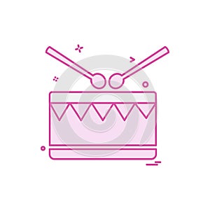 Drum icon design vector