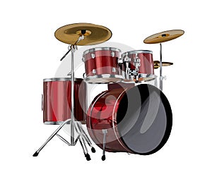 Drum kit from multicolored paints. Splash of watercolor, colored drawing, realistic