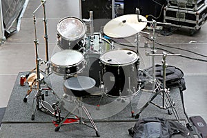 Drum kit view on backstage