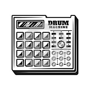 Drum machine music producer equipment vector