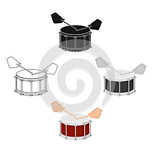 Drum, percussion musical instrument. Drum shot single icon in cartoon,black style vector symbol stock illustration web.