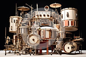 drum set assembly with various components