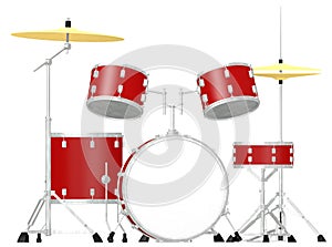 Drum set with bass drum, cymbals, tomtoms, snade d