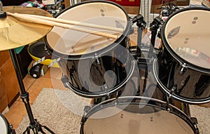 Drum set with drum sticks