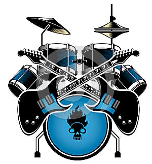 Drum set and guitar