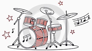 Drum set musical instrument percussion music illustration vector design Generative AI
