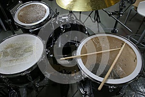 Drum set in training room