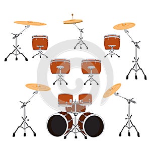 Drum set, vector illustration