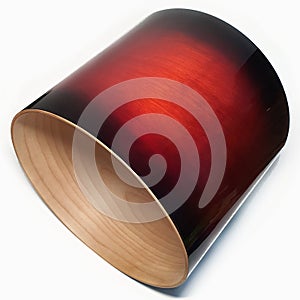 Drum shell wooden cilynder red and black color