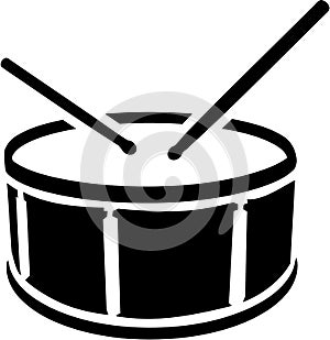 Drum symbol with sticks photo