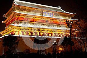Drum Tower night scenes in xian photo