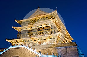 Drum Tower at night, Xian, China