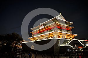 The drum tower of Xi`an, China