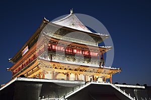 Drum Tower of Xi`an, downtown Xi`an Shaanxi province of China