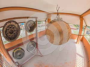 Drum at Wat Phia Wat. Xieng Khuang, Laos.