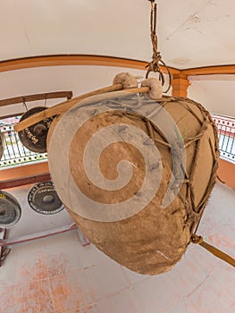 Drum at Wat Phia Wat. Xieng Khuang, Laos.