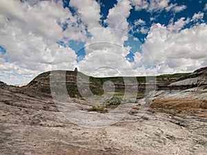 Drumheller, AB, landscape showing abandoned mining tower