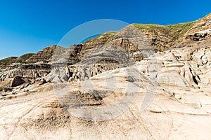 Drumheller Valley mountains at the hoodoo trail in canada