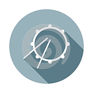 drumicon in Flat long shadow. One of web collection icon can be used for UI/UX
