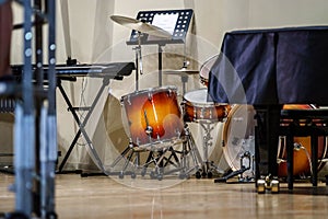Drumkit and other jazz instruments photo