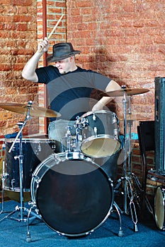 Drummer in action