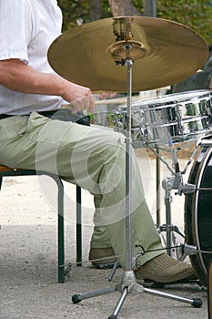 Drummer at drum set