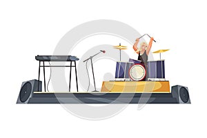 Drummer Flat Illustration