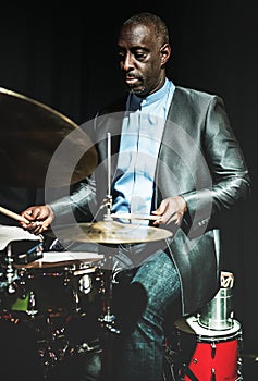 Drummer performing in an event