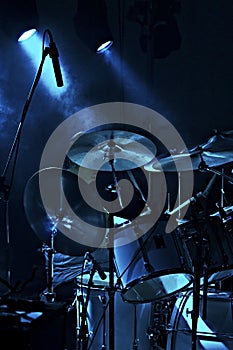 Drummer performing on stage