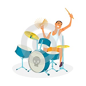 Drummer playing drums.