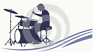Drummer Playing Kit Live Music Performance Vector, vector design Generative AI
