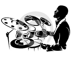 Drummer, silhouette