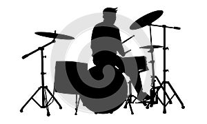 Drummer silhouette. perfect for stickers, tattoos, poster elements, banners, clothes, hats