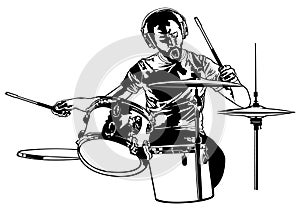 Drummer Sketch Drawing