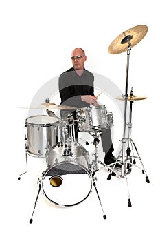 Drummer on white