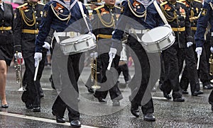Drummers in a Marching Band