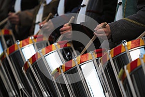 Drummers in a marching band