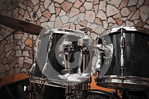 Drums detail in studio