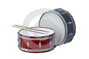 Drums isolated on white background