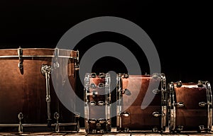 drums, musical percussion instruments on a black background