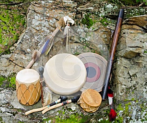 Drums with Rain Stick and Spirit Chaser.