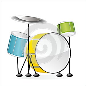 Drums - Set of musical instruments in vector