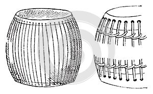 Drums, vintage engraving