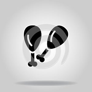 Drumstick icon or logo in  glyph