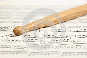 Drumstick and Music Sheet photo
