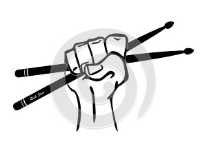 Drumsticks In Hand Vector