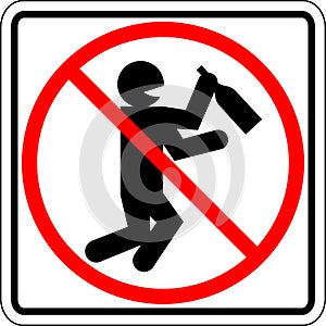 Drunk and drinking people prohibited vector sign