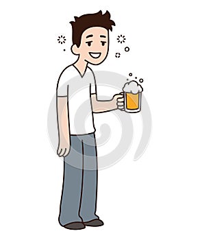 Drunk guy with beer