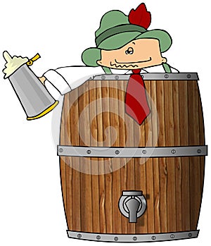 Drunk Man In A Beer Barrel photo